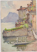 SUISSE,HELVETIA,SWISS,SWITZERLAND,SVIZZERA,SCHWEIZ ,TESSIN,LUGANO,GANDRIA ,carte Style Aquarelle - Gandria 