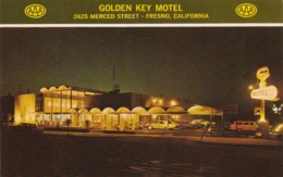 California Fresno The Golden Key Motel At Night - Fresno