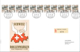 SUISSE - Rollenmarken 11er Streifen - FDC - Timbres Roulettes - BERN 11-06-1991 - FDC