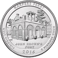 United States 25 Cents 2016 Harpers Ferry National Historical Park, West Virginia UNC D - 2010-...: National Parks