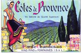 2 étiquettes De Vins Emile Chandesais à Fontaines (Saône-et-Loire) - Autres & Non Classés