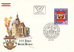 L3178 - Austria (1980) 2500 Baden Bei Wien: 500 Years City Baden (coat Of Arms) - Bäderwesen