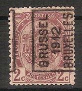 Nr. 82 Voorafgestempeld Nr. 1937 Positie A  BRUSSEL 1912 BRUXELLES  ; Staat Zie Scan ! Inzet 7,5 € ! - Roulettes 1900-09