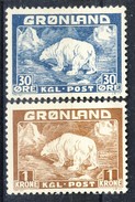 #K3371. Greenland 1938. Icebear. Michel 3-5. Without Rubber! (*) - Ongebruikt