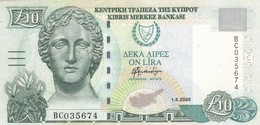 Cyprus (GREECE ) 10 POUNDS 2005 VF P-62e "free Shipping Via Registered Air Mail" - Cyprus