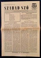 1956 Bp., A Szabad Szó, A Nemzeti Parasztpárt Központi Lapja 24. évfolyamának 1.... - Ohne Zuordnung