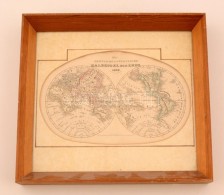 1849  Föld Képe. RézmetszetÅ± Térkép, üvegezett Keretben / Map Of The Globe... - Sonstige & Ohne Zuordnung