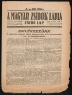 1940 A Magyar Zsidók Lapja 2. évfolyamának 10. Száma - Other & Unclassified