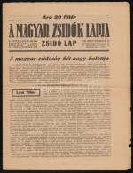 1941 A Magyar Zsidók Lapja 3. évfolyamának 37. Száma - Sonstige & Ohne Zuordnung