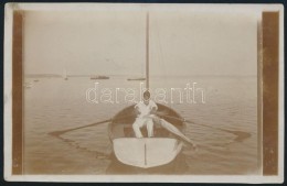 Cca 1910 Siófok, Csónakkal A Balatonon, 2 Db Fotólap, 9x14 Cm - Sonstige & Ohne Zuordnung
