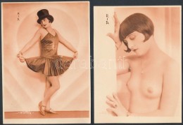 1929 Budapesti Revütáncos Finoman Erotikus 2 Db Fotója, Hátoldalán Feliratozva,... - Sonstige & Ohne Zuordnung
