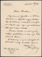 1941 Rainer Ferenc Ipartestületi Elnök, Szegedi Ipari Vásár Elnökének Levele... - Ohne Zuordnung
