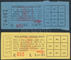 Cca 1980 Régi, Fel Nem Használt BKV Vonaljegyek: Autóbusz Vonaljegy 1,50Ft, Villamos Vonaljegy... - Ohne Zuordnung