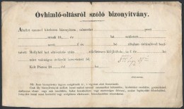 1855 Pest, ÓvhimlÅ‘ Oltásról Szóló Kitöltetlen Bizonyítvány - Unclassified