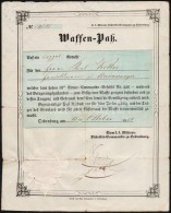 1851 Fegyvertartási Engedély / 1851 Waffen Pass- Gun Licence - Ohne Zuordnung