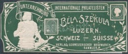 ** 1910 Szekula Béla Luzern Dekoratív Levélzáró - Ohne Zuordnung