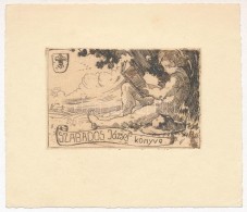 Márton Lajos (1891-1953): Ex Libris Szabados József (cserkész). Rézkarc, Papír,... - Other & Unclassified