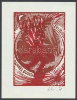 Leboroni, Maria Elisa (?- ): Ex Libris Dafinel Duinea (1921-1998), Fametszet, Papír, Jelzett, 13×10 Cm - Sonstige & Ohne Zuordnung