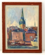 Jelzés Nélkül: Stockholm, Akvarell, Papír, üvegezett Fa Keretben, 46×34 Cm - Sonstige & Ohne Zuordnung
