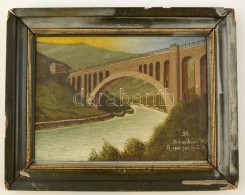 T.J. Jelzéssel: Híd Az Isonzó Fölött 1915. Olaj, Vászon, Keretben,... - Altri & Non Classificati