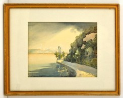 Szinay József (1881-?): Tihany 1937. Akvarell, Papír, üvegezett Keretben, 21×27 Cm - Other & Unclassified