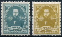 ** 1952 100 éve Halt Meg Nicolae Balcescu Sor Mi 1413-1414 - Sonstige & Ohne Zuordnung