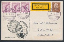 1930 Zeppelin északi Tengeri útja Képeslap / Zeppelin North Sea Flight Postcard - Other & Unclassified