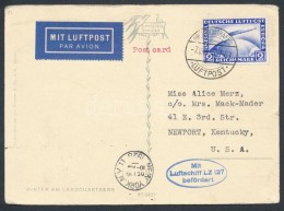 1928 Zeppelin északi Amerikai útja Képeslap / Zeppelin North America Flight Postcard - Sonstige & Ohne Zuordnung