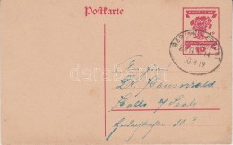 1919 Futott 10pf-es Díjjegyes LevelezÅ‘lap 'BERLIN-ERFURT' Vasúti Bélyegzéssel - Other & Unclassified