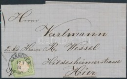 1873 Mi 17a Helyi Levélen / On Local Cover 'HANNOVER'. Certificate: Sommer - Sonstige & Ohne Zuordnung