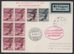 1930 Zeppelin Svájci útja LevelezÅ‘lap / Zeppelin Flight To Switzerland Postcard - Other & Unclassified