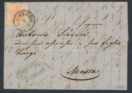 1857 15c Levélen / On Cover 'MANTOVA' - Mossa - Other & Unclassified