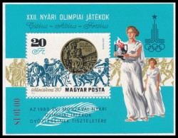 ** 1980 Olimpiai érmesek (IV.) - Moszkva Blokk Hátoldalán 'A MAGYAR POSTA... - Altri & Non Classificati