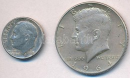 Amerikai Egyesült Államok 1960D 1d Ag 'Roosevelt' + 1964D 1/2$ Ag 'Kennedy' T:2,2- Kis Patina
USA 1960D... - Unclassified