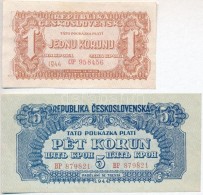 Csehszlovákia 1944. 1K + 5K T:I-,II
Czechoslovakia 1944. 1 Koruna + 5 Korun C:AU,XF
Krause 45, 46 - Unclassified