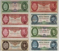 1949-1992. 10Ft-500Ft 9db-os Forint Bankjegy Tétel T:I-III- - Ohne Zuordnung