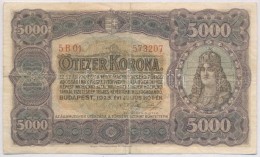 1923. 5000K 'Magyar Pénzjegynyomda Rt. Budapest' T:III,III- - Unclassified
