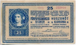 1918. 25K '3005' EltérÅ‘ MéretÅ± Sorozat- és Sorszám, Hullámos Hátlap,... - Unclassified
