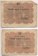 1849. 15kr 'Kossuth Bankó' (2x) T:IV - Unclassified