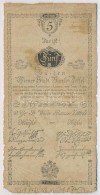 1800. 5G 'Bécsi Városi Bankócédula' Vízjeles Papíron T:III-,IV
Habsburg... - Unclassified