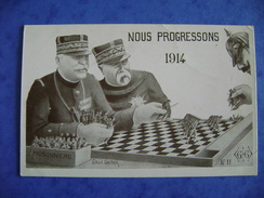 CP JEUX - ECHECS - NOUS PROGRESSONS 1914 - ILLUSTRATEUR GILBERT GAUTIER - Schaken