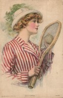 T2 Victoria / Romantic Tennis Playing Lady. R. C. Co.1443. S: Clarence F. Underwood - Unclassified