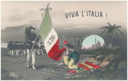 ** T1/T2 Viva L'Italia! / Italian Propaganda Card For The Occupation Of Libya - Non Classificati