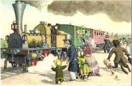 ** T2 Cats At The Railway Station, Locomotive. Max Künzli No. 4740. - Non Classificati