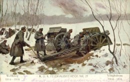 T2/T3 K.u.K. Feldhaubitz Regiment Nr. 27 / K.u.K. Soldiers, Battle Scene S: Hans Larwin (EK) - Unclassified