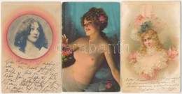 ** * 10 Db RÉGI Motívumlap: Hölgyek, Közte 2 Litho / 10 Pre-1945 Motive Cards: Ladies;... - Non Classificati