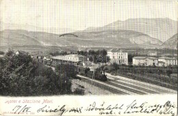 T2/T3 Mori (Südtirol), Hotel E Stazione. Joh. F. Amonn / Hotel And Railway Station, Locomotive (EB) - Unclassified