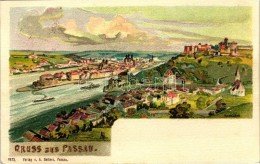 T2/T3 Passau, Verlag Von A. Deiters / View, Litho S: Hirschmann - Unclassified