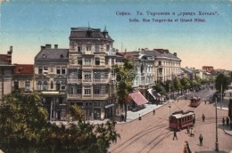 ** T2 Sofia, Rue Targovska Et Grand Hotel / Street, Hotel, Trams - Ohne Zuordnung