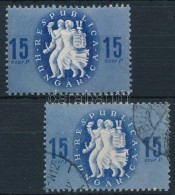 ** O 1946 Köztársasági Emlék 15ezerP HUNGAKICA Lemezhiba, Postatiszta + Bélyegzett - Altri & Non Classificati